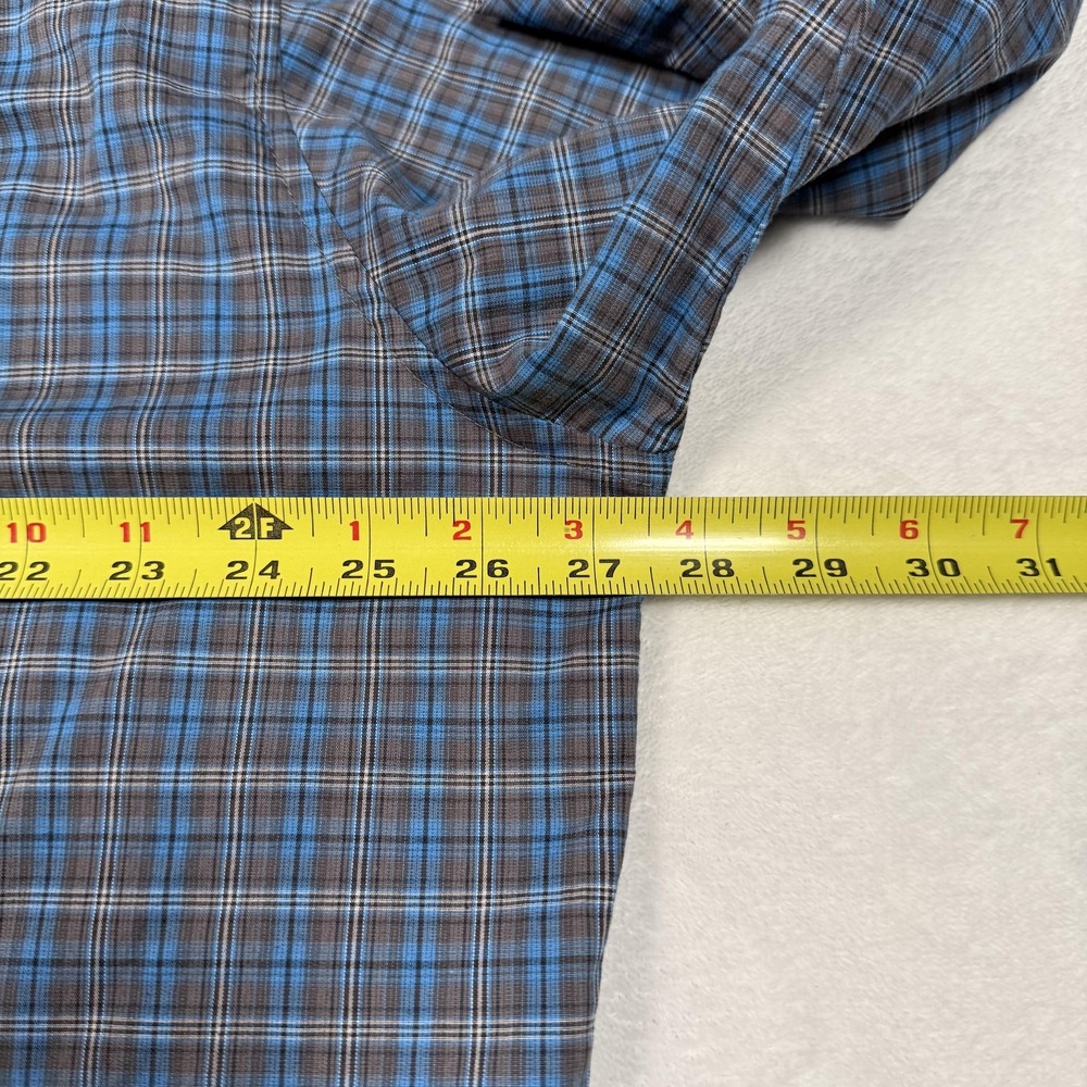 Wrangler Western Shirt Mens XXL Blue Brown Plaid Pearl Snap Long Sleeve Cowboy - Picture 6 of 8